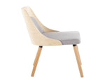 Mid-Century Modern Chair in Natural Wood and Grey Fabric B202P223417