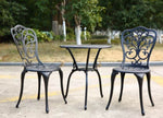 ZUN Best seller Products 3-Piece Outdoor Rust-Resistant Cast Aluminum Patio Bistro Set with cushion W640P250974