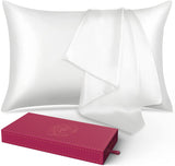 ZUN Lacette Silk Pillowcase 2 Pack for Hair and Skin, 100% Mulberry Silk, Double-Sided Silk Pillow Cases 53652776