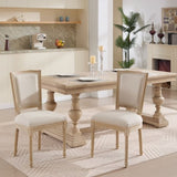 French Country Dining Chairs Set of 2, Upholstered Chairs with T-shaped Back, Wire drawing and W3426P324548