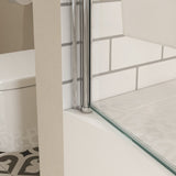 ZUN Bath tub Pivot shower screen, with 1/4" tempered glass and towel bar 3458 W2122131075