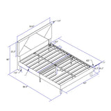 ZUN Queen Size Upholstered Platform Bed Frame ,Wood Slat Support, Easy Assembly,Grey W311110545