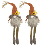 2PCS Set Christmas Gnome Decorations 5.5x3.5x20.5" Fabric Sitting Gnomes with Orange Hat & Maple 99880685