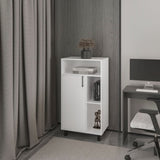 FM FURNITURE Blackwater Cabinet with Open Storage and 1 Door, White B128P301382