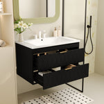 ZUN 30'' Wall Mounted Bathroom Vanity with Resin Sink,Floating Bathroom Storage Cabinet with 2 Drawers, N710P177301B