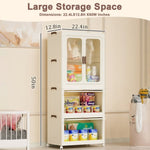 ZUN Portable Wardrobe Closet Storage Organizer for Clothes,Clothes Dresser, Magnetic Doors with 4 Cubes 68589132