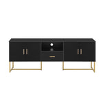 ZUN U-Can Modern TV Stand for TV up to 70 Inches,TV Cabinet with 1 Drawer, 2 Cabinets and Metal Legs, N724P198472B