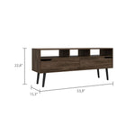 ZUN Oslo Tv Stand for TV´s up 51", Two Drawers, Three Open Shelves -Dark Walnut B20091975