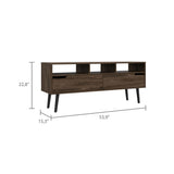 ZUN Oslo Tv Stand for TV´s up 51", Two Drawers, Four Legs, Three Open Shelves -Dark Walnut B07091975