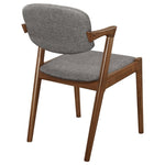 ZUN Dark Walnut and Grey Dining Chair B062P153712