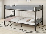 Iron Twin Bunk Bed with Removable Linen Storage Pockets, Convertible into Two Beds, Space-Saving W1935P534748