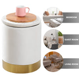 SKU98257585)Round Storage Ottoman Velvet Upholstered Footrest Dressing Stool, Padded Vanity Stool 31677062