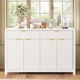 Modern Wave-Pattern Sideboard Cabinet with 2 Drawers and 4 Doors, 3-Level Adjustable Shelves, N711P269068K
