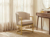 Modern Accent Chair Cozy Armchair Upholstered Reading Chair with Gold Metal Frame Living Room, N763P360688D