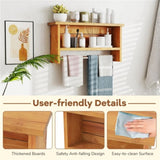 Wood Wall-Mounted Storage Shelf with Towel Bar 61664598