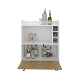 Tori 42" Tall One-Door Bar Cabinet with Three Cubbies, Three Shelves, Top Prep surface with Rail for B070P286436