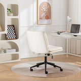 ZUN Bizerte Adjustable Swivel Criss-Cross Chair, Wide Seat/ Office Chair /Vanity Chair, White T2574P181615