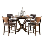 ZUN Set of 2pc Counter Height Chairs Dining Room Walnut Finish Solid wood Dark Chocolate Fabric B011P214969