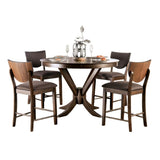 ZUN Set of 2pc Counter Height Chairs Dining Room Walnut Finish Solid wood Dark Chocolate Fabric B011P214969