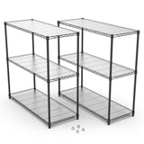 2 Pack 3 Tier Shelf Wire Shelving Unit, 2P-3TWL1848-B-LKJ W1550127378
