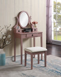 ZUN Moniys Wood Moniya Makeup Vanity Table and Stool Set, Rose Gold T2574P163833