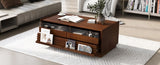 U-Can Modern Rectangle Coffee Table 4 Drawers and 2 Display Shelves, 47.2" Wood Coffee Table N724P286421D