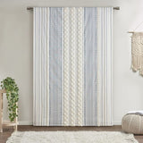 Cotton Printed Curtain Panel with Chenille Stripe and Lining 50x108" B035P294215