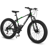 ZUN S26109 Elecony 26 Inch Fat Tire Bike Adult/Youth Full Shimano 21 Speed Mountain Bike, Dual Disc W709P156170