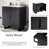 ZUN 30" Bathroom vanity Set with Sink, Combo Cabinet, Bathroom Storage Cabinet, Solid Wood Frame WF319594AAB