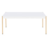 White and Gold Rectangle Coffee Table B062P181416