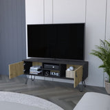 ZUN Tv Stand B Magness, Living Room, Black / Macadamia B092142844