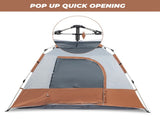 240*240*150cm Spring Quick Opening Four-Person Family Tent Camping Tent Brown 40665262
