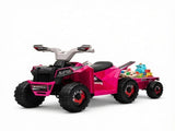 Pink 6V Toddler Electric Vehicle with Toy-Carrying Back Trailer, Gentle Forward & Backward, 89093938