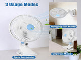 Portable Clip Fan with 2 Speeds, 90&deg Oscillating Quiet Cooling Fan, Desk Clip Hang 3 Ways for 29894603