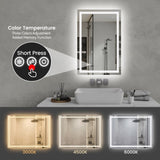 24"*36"LED Bathroom Mirror,Front-Lit and Back-Lit, Stepless Dimmable, 3 Colors CRI90, Brightness T3177P320623