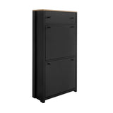 ON-TREND Functional Entryway Organizer with 2 Flip Drawers, Wood Grain Pattern Top Shoe Cabinet with WF308547AAB