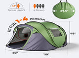 4 Person Pop Up Tent for Camping, Waterproof Instant Family Tent with Front Awning, Automatic Tent 88356143
