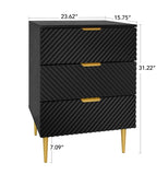 ZUN 3 Drawer Cabinet, Accent Storage Cabinet, Suitable for Bedroom, Living Room, Study W688130696
