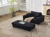 Chaise Lounge Chair with Removable Ottoman Accent Sofa Bed Upholstered Sleeper Couch Bed with W1170P353044