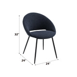 Klaus Black Boucle & Black Finish Side Chair B2726P309347