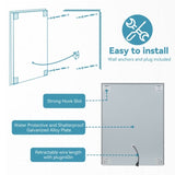 Bright LED Bathroom Mirror 32" x 24" Front Side Light, 5 Mins Defog, Full HD Reflected, 3 Colors T3177P296169