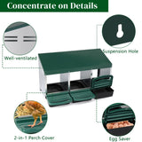 ZUN 3 Compartment Roll Out Nesting Box with Plastic Basket, Egg Nest Box Laying Box Hens 70615802