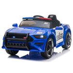 ZUN 12V Kids Ride On Car ,Police sports car,2.4GHZ Remote Control,LED Lights,Siren,Microphone,Blue 33746800