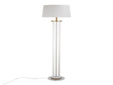 Rope Contemporary Floor Lamp in Natural Wood, White Metal, and White Rope Accent B202P224149