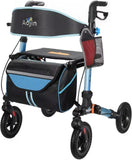 Rollator Walker for Seniors, Lightweight Foldable All Terrain Rolling Walker with seat, Aluminum T3815P363144