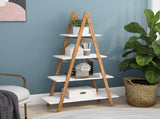 Solid bamboo wood oxford Aframe ladder display bookshelf 84863618