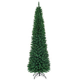 8ft Slim Pencil Christmas Tree - Space-Saving Design for Small Corners, 1000 Realistic PVC Branches 30449592