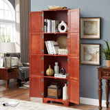 72.4" Tall Storage Cabinet Tall Storage Cabinet with 8 Doors and 4 Shelves ,Bookshelf Living Room, W1758P211011