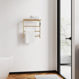Heated Towel Rack with Top Shelf, 3-Bar Towel Wall Mounted Warmer for Bathroom with Intelligent 55908479