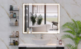 30x36 inch LED Bathroom Vanity Mirror Wall Mounted Adjustable White/Warm/Natural Lights Anti-Fog W708P176757